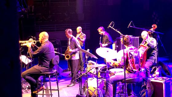 Henri Texier Chance 6tet à la Salle Marcel Hélie à Coutances le 9 août 2021 dans le cadre de Jazz Sous les Pommiers - Gérard Collet