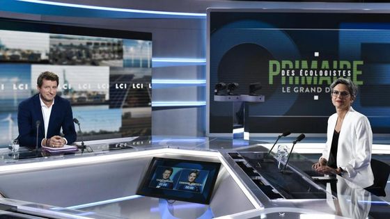 Yannick Jadot et Sandrine Rousseau, finalistes de la primaire écologiste en vue de la présidentielle, ont débattu mercredi 22 septembre sur LCI. - STEPHANE DE SAKUTIN / AFP