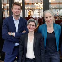 Les candidats à la primaire écologiste posent à Paris avant une réunion, le 12 juillet 2021.