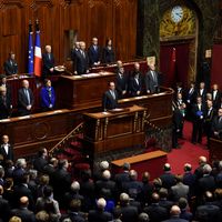 François Hollande devant le parlement réuni en congrès à Versailles, le 16 novembre 2015.