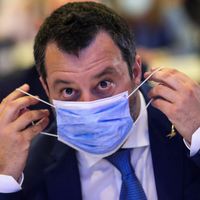 Matteo Salvini, secrétaire fédéral de la Lega, le 30 mai dernier au Portugal