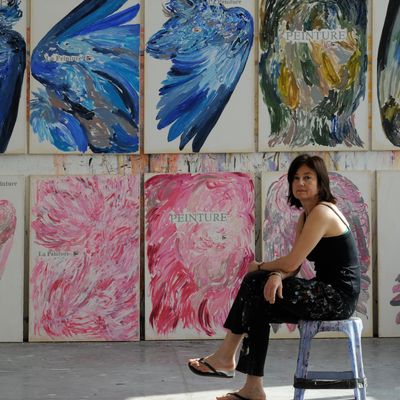 L'artiste Agnes Thurnauer dans son atelier