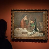 Portrait de Pierre Leyris, peinture de Balthus, au musée Thyssen-Bornemisza Museum à Madrid en Espagne, en 2019 in Madrid.
