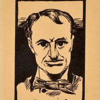 Estampe de Félix Vallotton représentant le poète Charles Baudelaire.