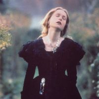 L'actrice Isabelle Huppert dans le film 'Madame Bovary' réalisé par Claude Chabrol le 19 septembre 1990 en France.