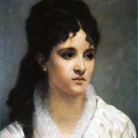 Mélanie Hélène "Mel" Bonis (1858-1937), à 27 ans. Peinture de Charles-Auguste Corbineau (1835-1901)