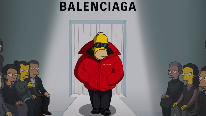 Homer Simpson - capture d'écran de la vidéo YouTube "The Simpsons - Balenciaga"