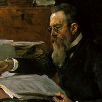 Portrait du compositeur Nikolaï Rimski-Korsakov (1844-1908) par Valentin Serov