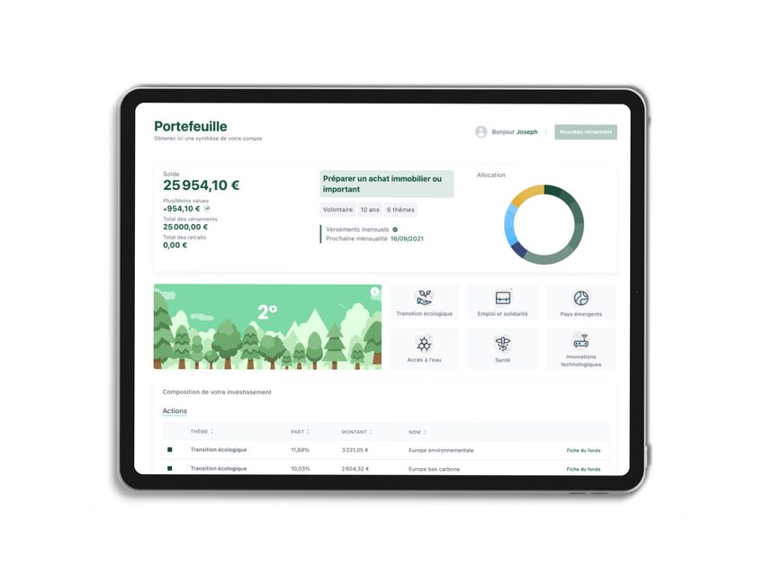 Une inscription en ligne et des investissements en 5 minutes, accessible même pour les plus jeunes avec un minimum d’investissement nécessaire de 500 euros
