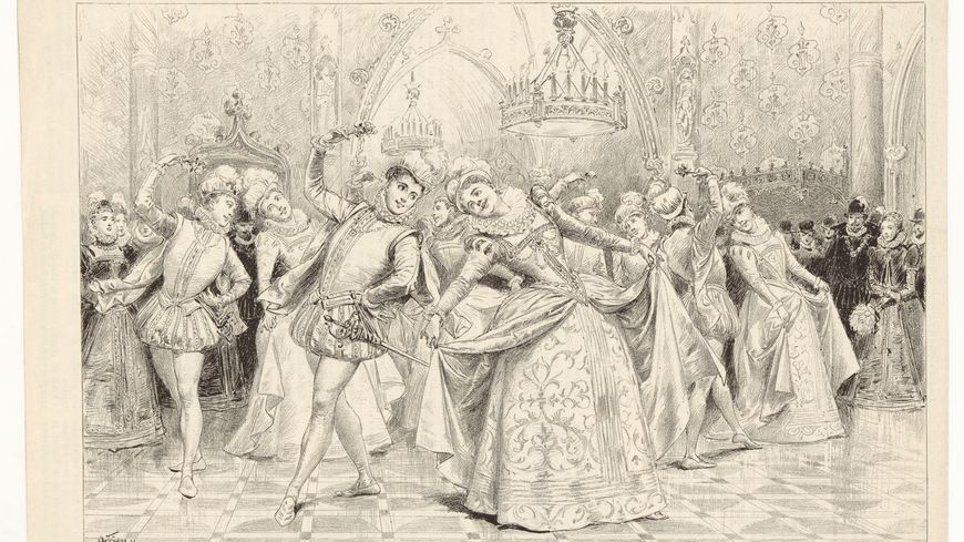 Illustration d'une pavane dansée - "Egmont", drame lyrique d'Albert Wolff - 1866