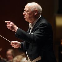 Bernard Haitink à la tête du New-York Philharmonic en 2016