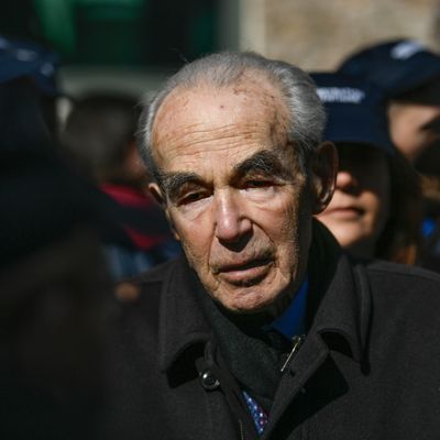 L'ancien ministre de la Justice Robert Badinter assiste à l'inauguration de la prison de "La Santé" après quatre ans de rénovation, le 12 avril 2019 à Paris.