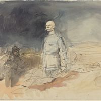 Aquarelle du Maréchal Pétain réalisée par Jean-Louis Forain (1914-1919)