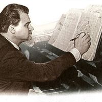 Le compositeur Tikhon Khrennikov (1913-2007). Illustration d'une enveloppe de la Poste Russe datée du 10 juin 2013, pour le centenaire de sa naissance
