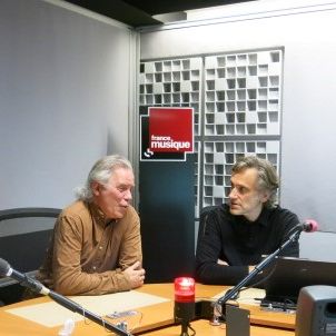 France Musique, studio 361 ... Le compositeur Bruno Giner & le producteur Philippe Venturini (g. à d.)