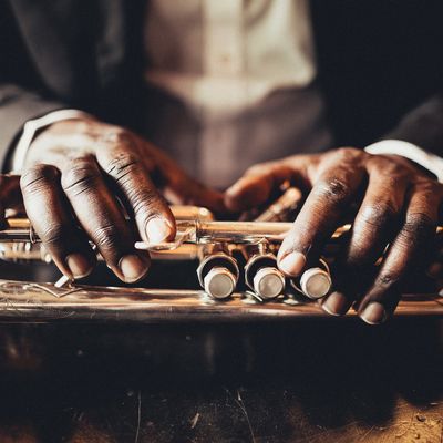 Trumpet, Player, vintage, dark, art, jazz, trumpet player, hand, luxury,