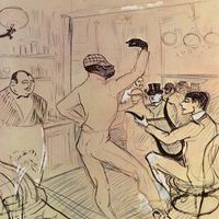 "Le clown Chocolat Dansant dans un Bar". Henri de Toulouse-Lautrec, 1896