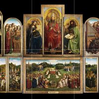 Le retable de l'Agneau mystique, L’Adoration de l'Agneau mystique ou Autel de Gand de Jan van Eyck et Hubert van Eyck, 1432