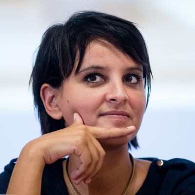 Najat Vallaud-Belkacem, lors de la 9e conférence européenne sur l'égalite entre les femmes et les hommes dans l'enseignement supérieur.