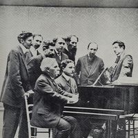 Gabriel Fauré et le comité de la Société musicale indépendante en 1909