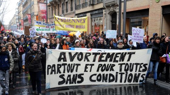 Photo prise lors d’une manifestation en faveur du droit à l’avortement à Toulouse le 1er février 2014. ©AFP - REMY GABALDA