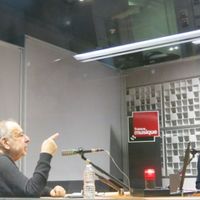 France Musique, studio 361 ... Philippe Sarde, compositeur de musiques de films & Benoît Duteurtre, producteur de l'émission (g. à d.)