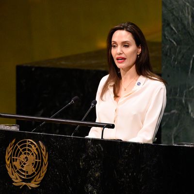 Angelina Jolie à la tribune de l’ONU.