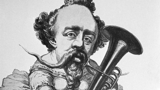 Caricature d'Adolphe Sax (1825-1889), inventeur du saxophone. Date inconnue ©Getty - Bettmann/Getty Images