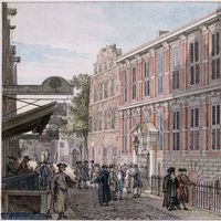 Reinier Vinkeles (1741–1816) : La maison des Indes orientales sur la Oude Hoogstraat, 1768 (Het Oost-Indisch Huis aan de Oude Hoogstraat)
