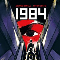 Détail de la couverture de "1984" de George Orwell et Xavier Coste
