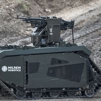 Verrons nous demain des chars autonomes comme ce prototype américain présenté dans un salon d’armement en 2018 ?