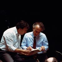 Maurizio Pollini et Claudio Abbado, salle Pleyel avec l'Orchestre Philharmonique de Vienne