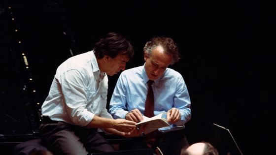 Maurizio Pollini et Claudio Abbado, salle Pleyel avec l'Orchestre Philharmonique de Vienne ©Getty - Bernard Bisson