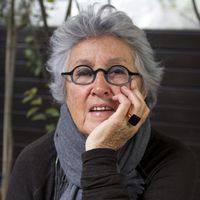 Portrait de Wassyla Tamzali lors de la présentation de son livre "Mon Algérie" à Barcelone, le 16 avril 2012.