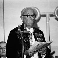 Paul Morand lors d'une réception à l'Académie française en 1969.