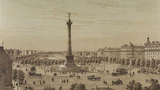 La colonne de Juillet place de la Bastille - gravure de 1878 ©Getty - PHAS