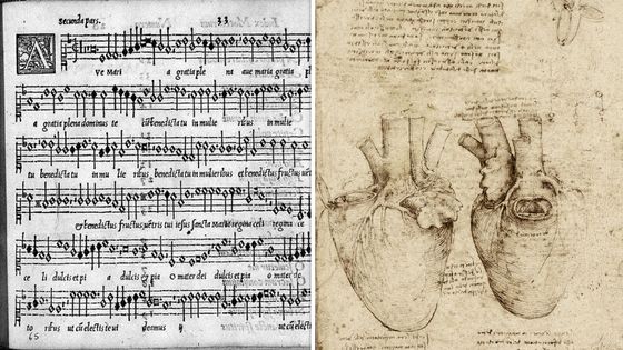 "Ave Maria" de Zarlino & le coeur dessiné par Léonard de Vinci en 1513