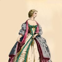 Dorimène dans "Le Mariage forcé", comédie-ballet de Jean Baptiste Poquelin, dit Molière et Jean-Baptiste Lully