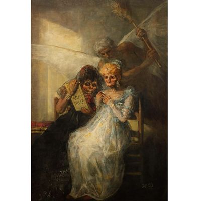 Francisco de Goya y Lucientes. "Le Temps" dit "Les Vieilles" vers 1800-1812. Huile sur toile 181 x 125 cm. Lille, palais des Beaux-Arts