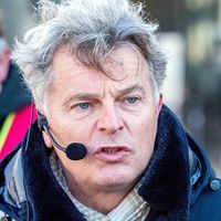 Fabien Roussel, candidat du Parti Communiste a l'élection présidentielle le 18 janvier 2022