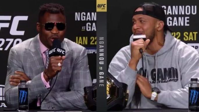 UFC 270 - capture conférence de presse Francis Ngannou x Ciryl Gane (UFC)