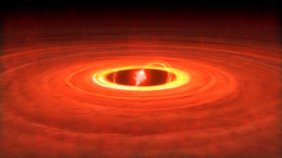 Vue d'artiste d'un disque protoplanétaire, avec une exoplanète en formation creusant son centre. ©Getty - Mark Garlick