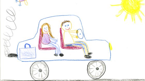 Dessin d'enfants, un père et son enfant. ©Getty - Westend61