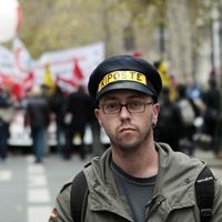 Manifestation de facteurs, le 24 novembre 2009, à Paris.