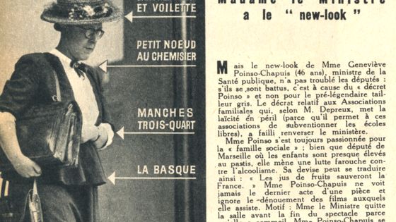 « Madame le Ministre a le “new-look” », Elle, 29 juin 1948. - Archives ELLE France