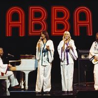 Le groupe Abba au Midnight Special TV show, le 19 octobre 1976, Los Angeles.