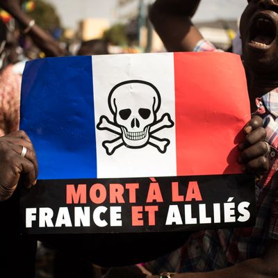 Une manifestation anti-française le 14 janvier 2022 à Bamako