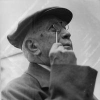 Richard Strauss (1864-1949) à la Bernese Art Gallery, Berne. Le 26 mars 1947.