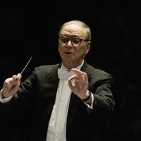 Le compositeur, musicien, producteur, arrangeur musical et chef d'orchestre Ennio Morricone