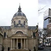 Chapelle Sainte-Ursule de la Sorbonne vue de la cour intérieure / Centre Pierre Mendès-France